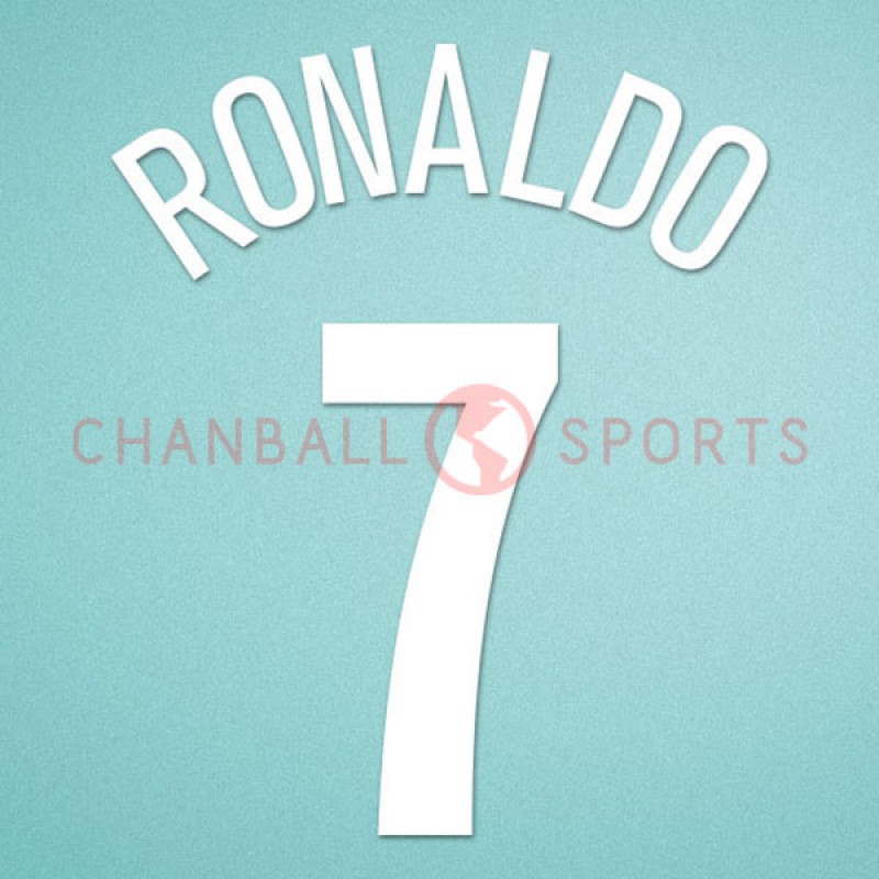 Manchester United 2006-2007 C.Ronaldo #7 Champions League Awaykit Nameset  Printing