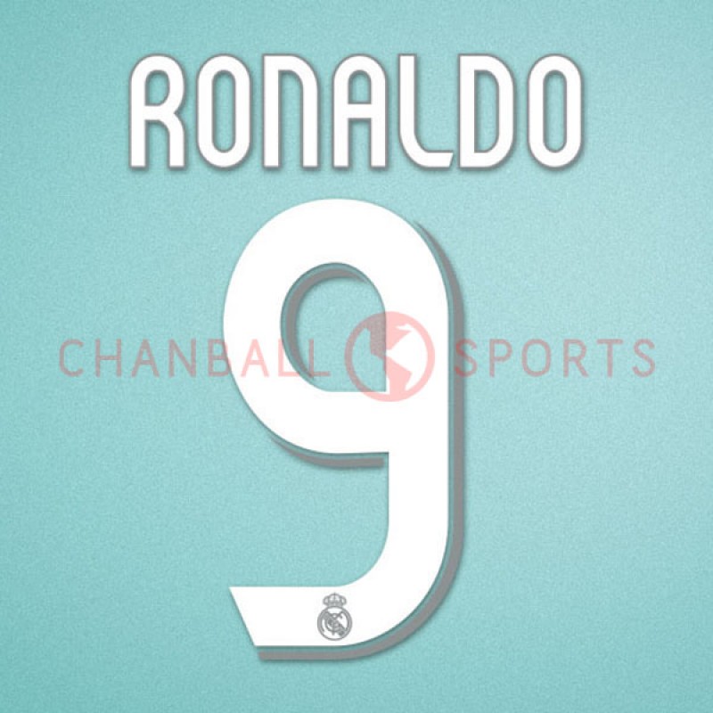 Real Madrid 2005-2006 Ronaldo #9 Homekit Nameset Printing